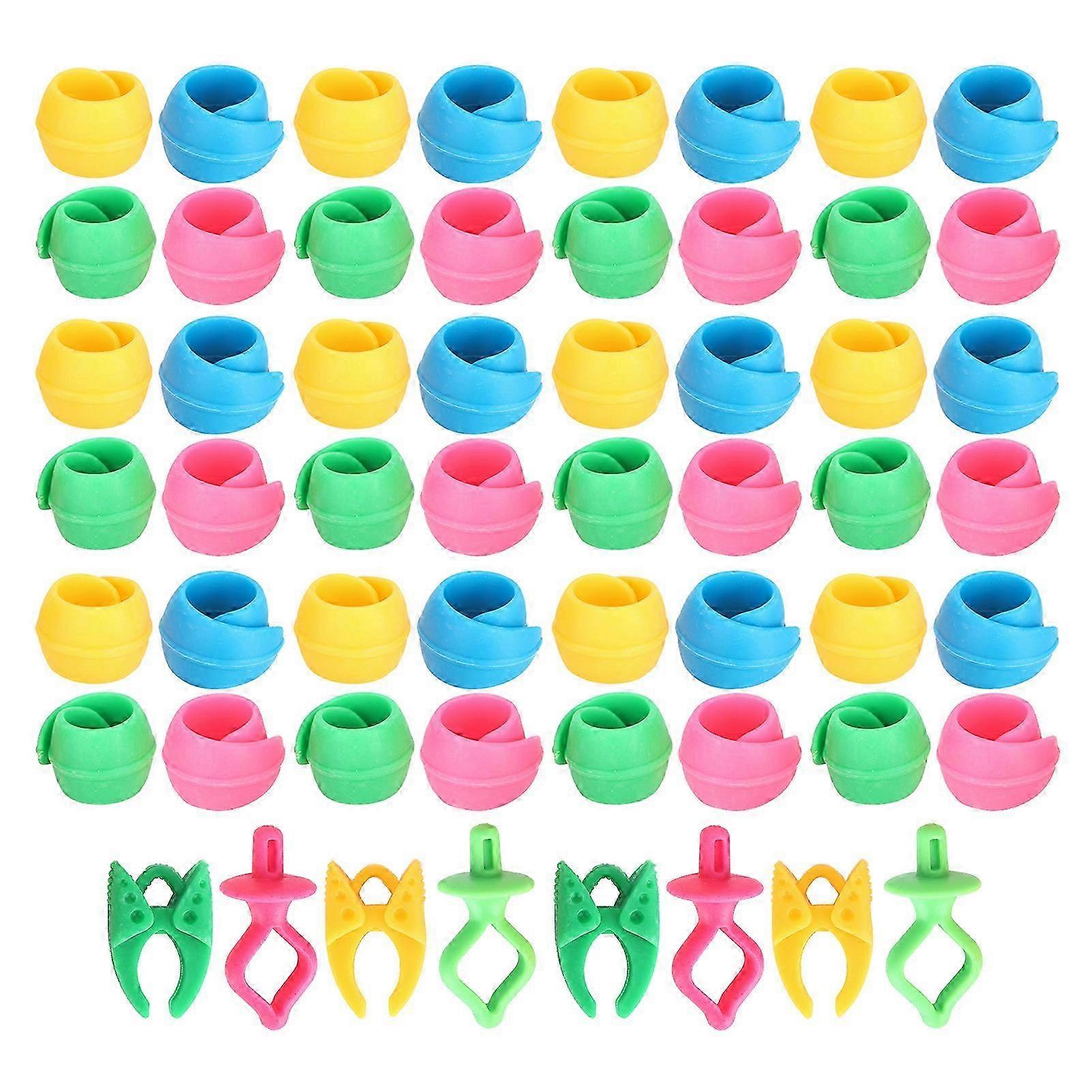 56Pcs Silicone Holder Clips for Spools and Embroidery Tools