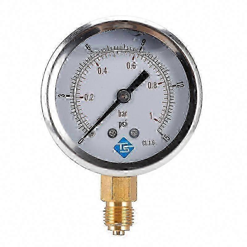 מד לחץ 0-2 בר/30 PSI, מארז ברזל עמיד בפני חלודה, תושבת תחתונה 1/4 אינץ' BSPT, מד לחץ אוויר דיוק גבוה ל-AC וקירור