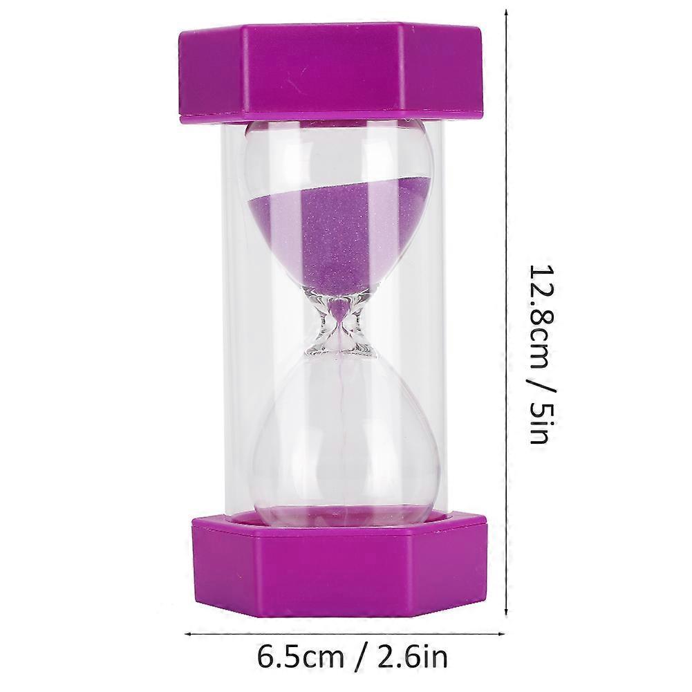 Portable Children Hourglass Home Office Sandglass Sand Clock Timer Gift (Purple 10 Minutes)