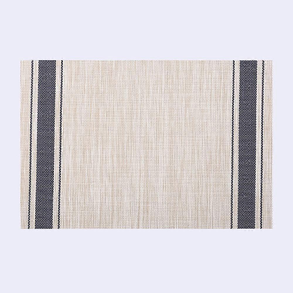 6piece rectangular striped PVC table mats, nonslip, easytoclean (Blue)