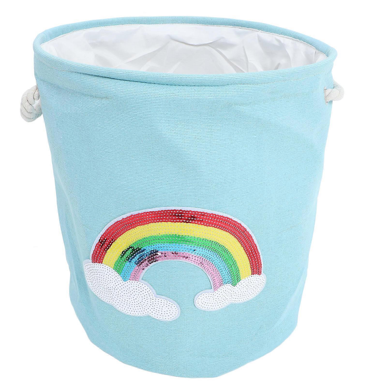 Cute Laundry Hamper Rectangular Linen Fabric Home Use Clothes Storage Toy Organization 1Pack
