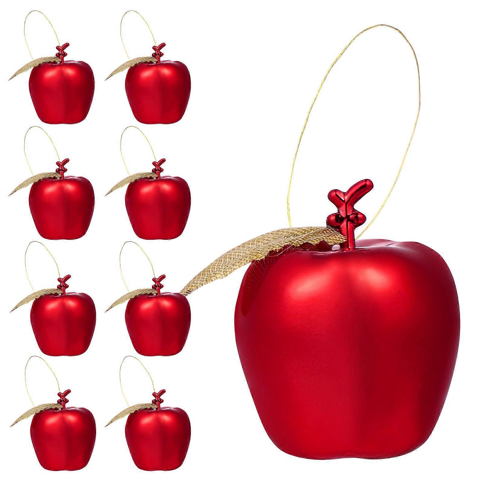 Christmas Apples Decorations Artificial Apples Pendant Hanging Ornament Apple Shaped Electroplated Surface 1.6×1.6×1.2in 24Pcs