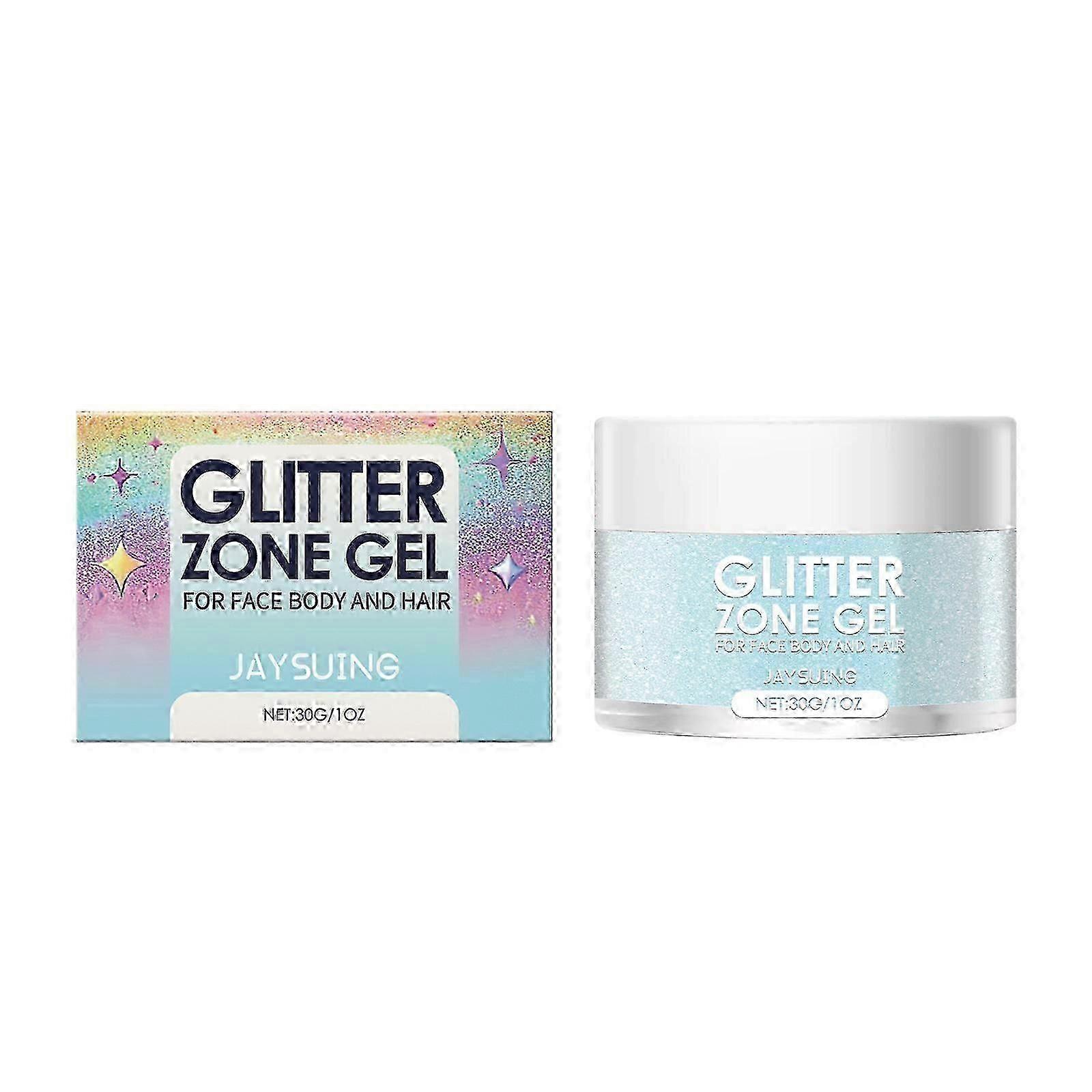 ג'ל ג'ל Jaysuing Glitter מסיבת קרנבל הדגשה תלת מימדית ג'ל גוף פנים ברק טבעי - ירוק ניאון 30G -8098389990106
