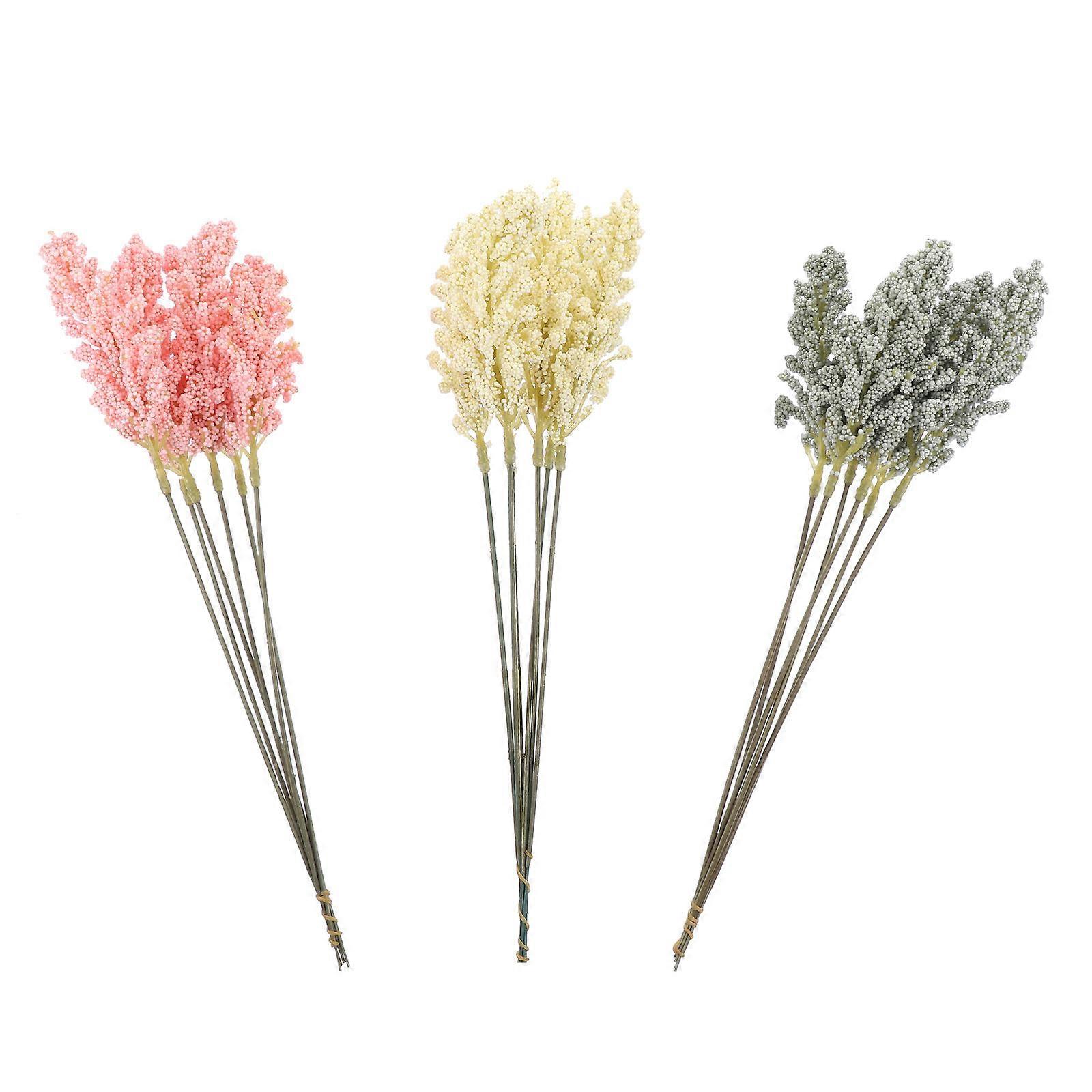 Artificial Millet Ear 18Pcs Plastic Assorted Color Wheat Ear Never Fade for Rustic Fall Decor