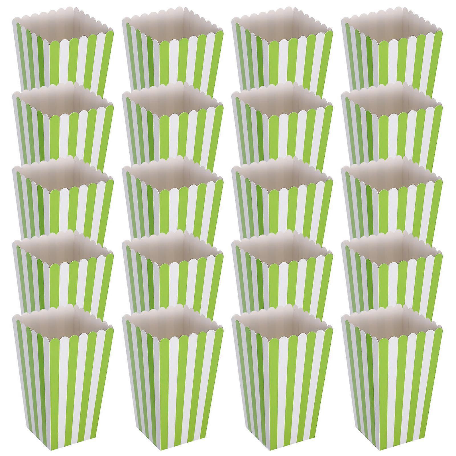 40pcs Striped Popcorn Boxes, Oil Resistant Paper Containers for Parties, Movie Nights & Birthdays – Lightweight, Greaseproof & Versatile Snack