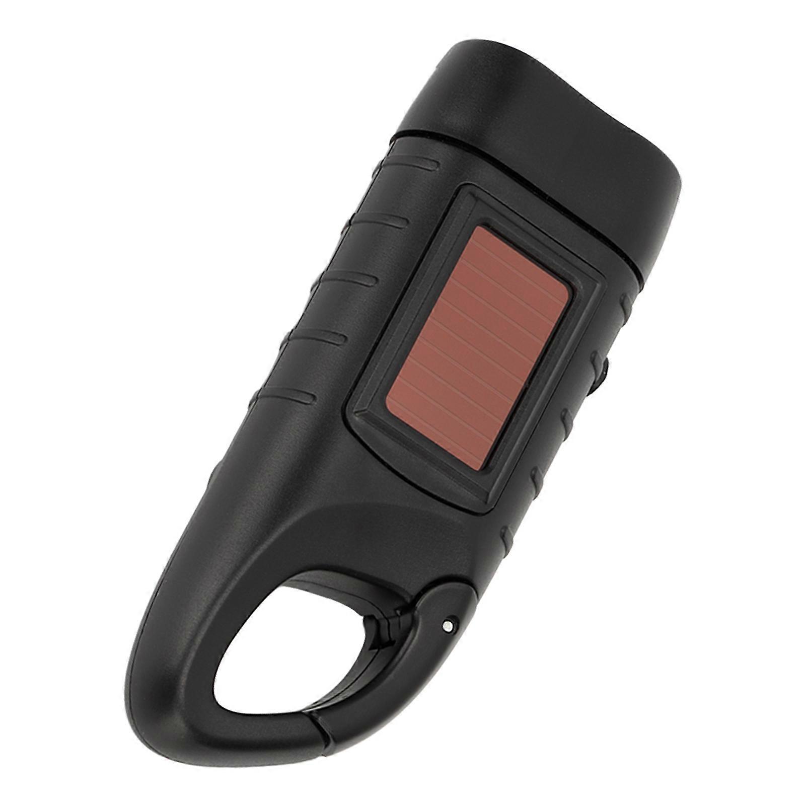 Hand Crank Solar Powered Flashlight Emergency Rechargeable LED Flashlight Self Powered Charging Torch Survival Gear Matte Black 