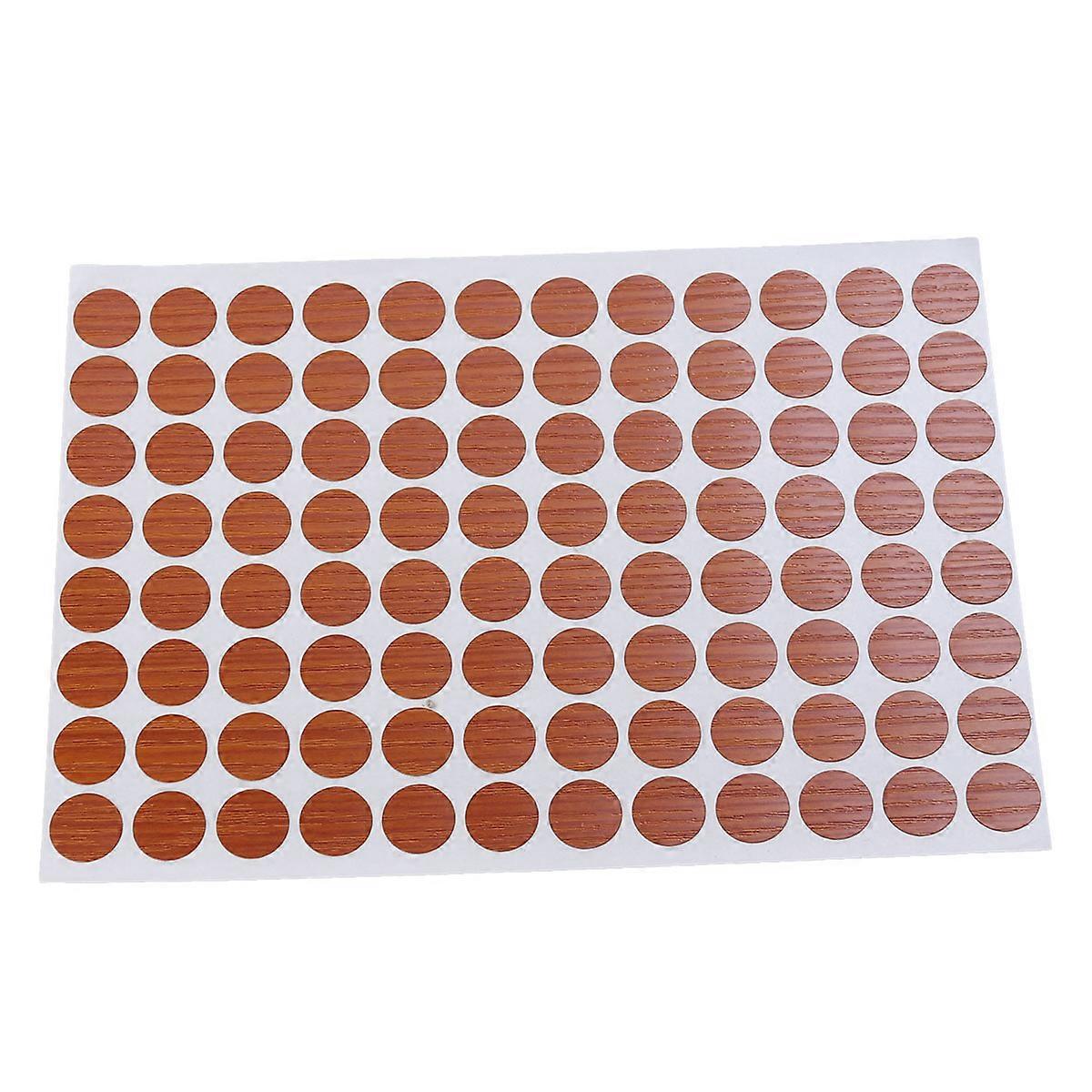Waterproof Screw Caps Hole Stickers Non-Slip Conceal Holes Home Improvement Diy Projects 15mm Dark Red Round 96Pcs Sheet