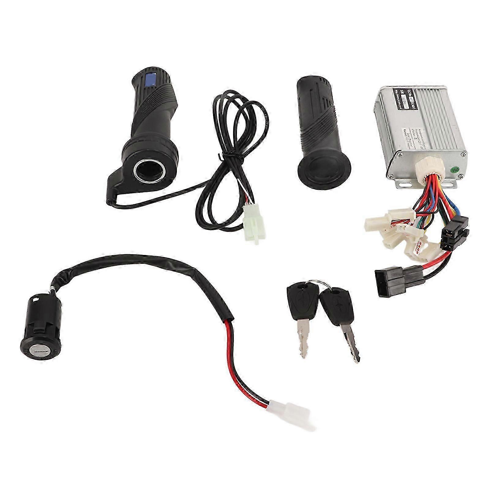 48V 1000W Brushed Speed Controller Kit with Throttle Twist Grip Lock Key for Electric Bike Tricycle