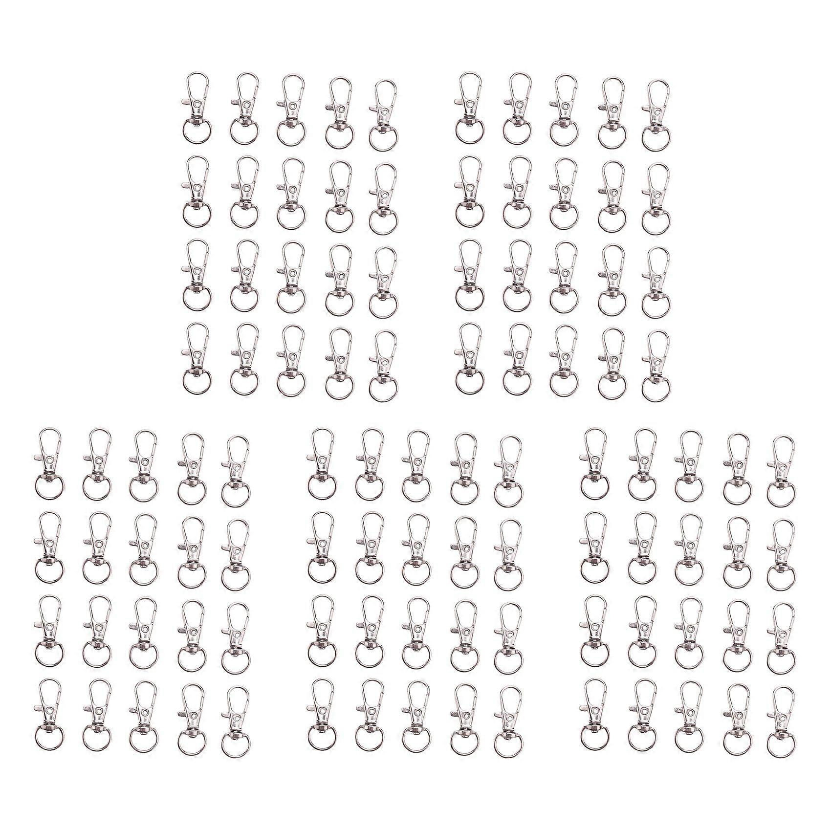 100Pcs Metal Lobster Trigger Swivel Clasp Hooks Clip Buckle Jewellery Making Arts Crafts Key Ring Ke