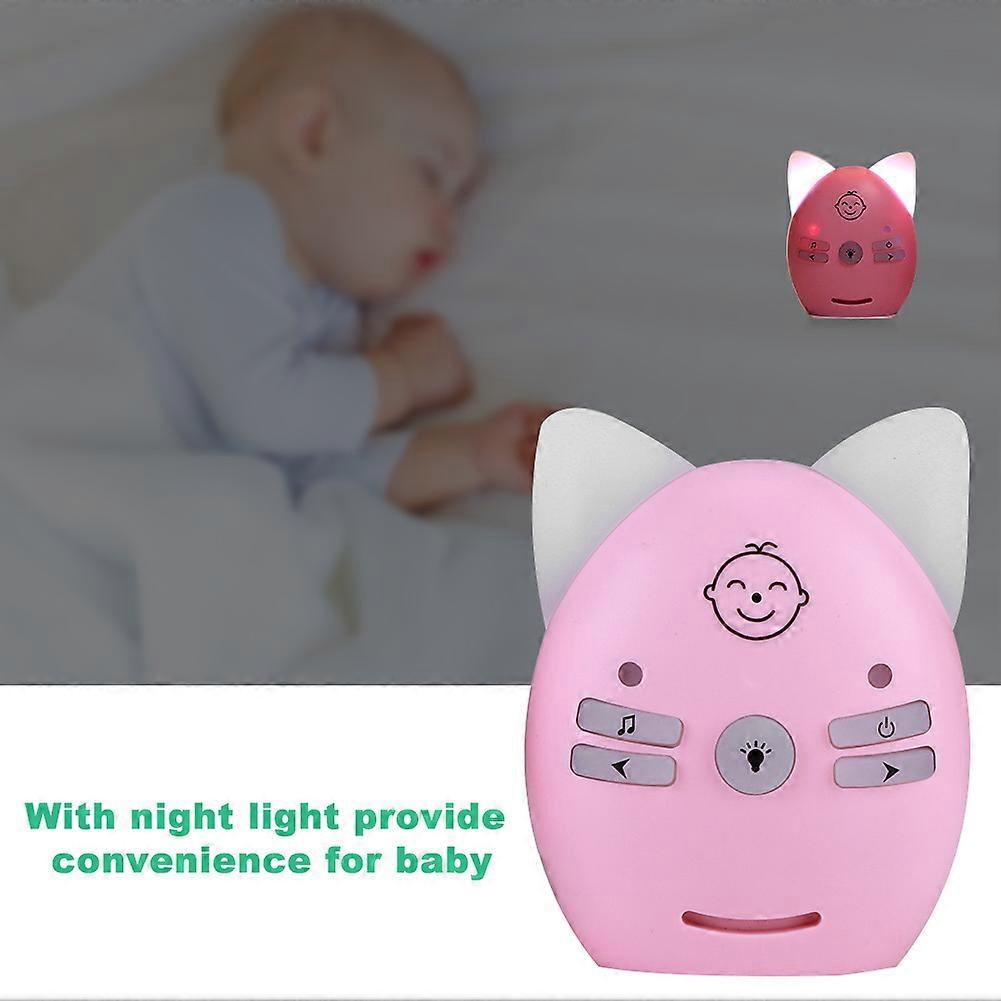 o Baby Monitor 2.4GHz Wireless Music 2 Way Voice Small Night Light Walkie Talkie 100‑240VPink EU Plug