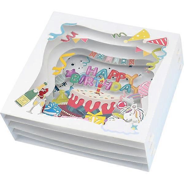 carte de vœux pop-up 3D (boîte d’anniversaire), cadeau de carte d’anniversaire, couleur