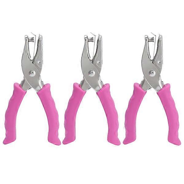 3-Pack Single Hole Punch 6 mm Metal Handheld with Soft Grip for Paper Card Ticket