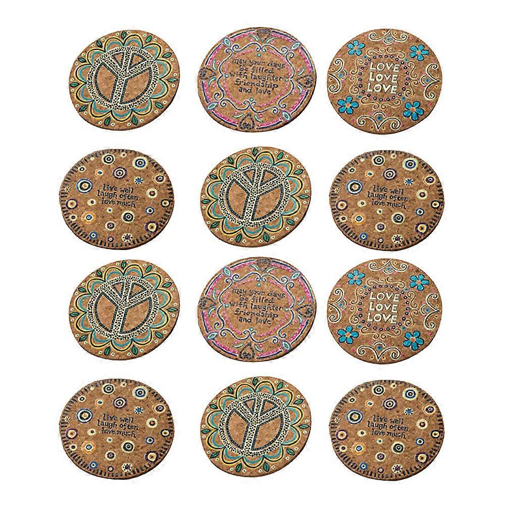 Thick Round Cork Coasters Heat Resistant Mats for Table Cup Holder Home Cafe 10cm 12Pcs