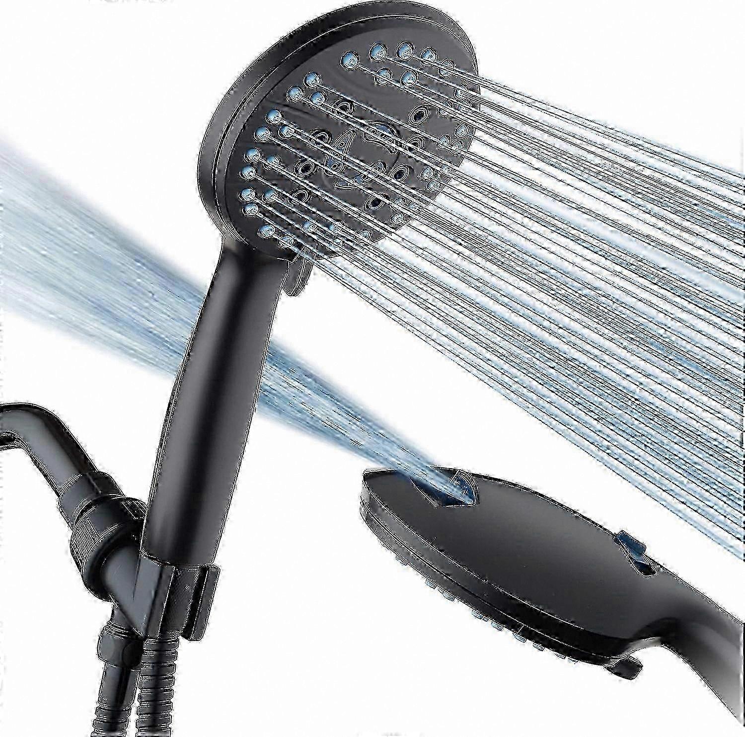 8-Mode High Pressure Handheld Shower Head with Anti-Clog Nozzles and Power Wash Function for Easy Cleaning