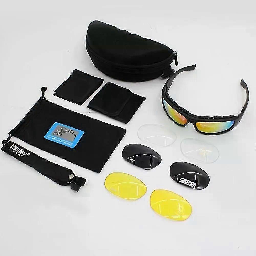 2025 Daisy C6 Polarized Glasses CS Army Tactical Motorcycle Hunting Shooting Airsoft Bullet-proof Military C5 Goggles with 4 Lens Kit