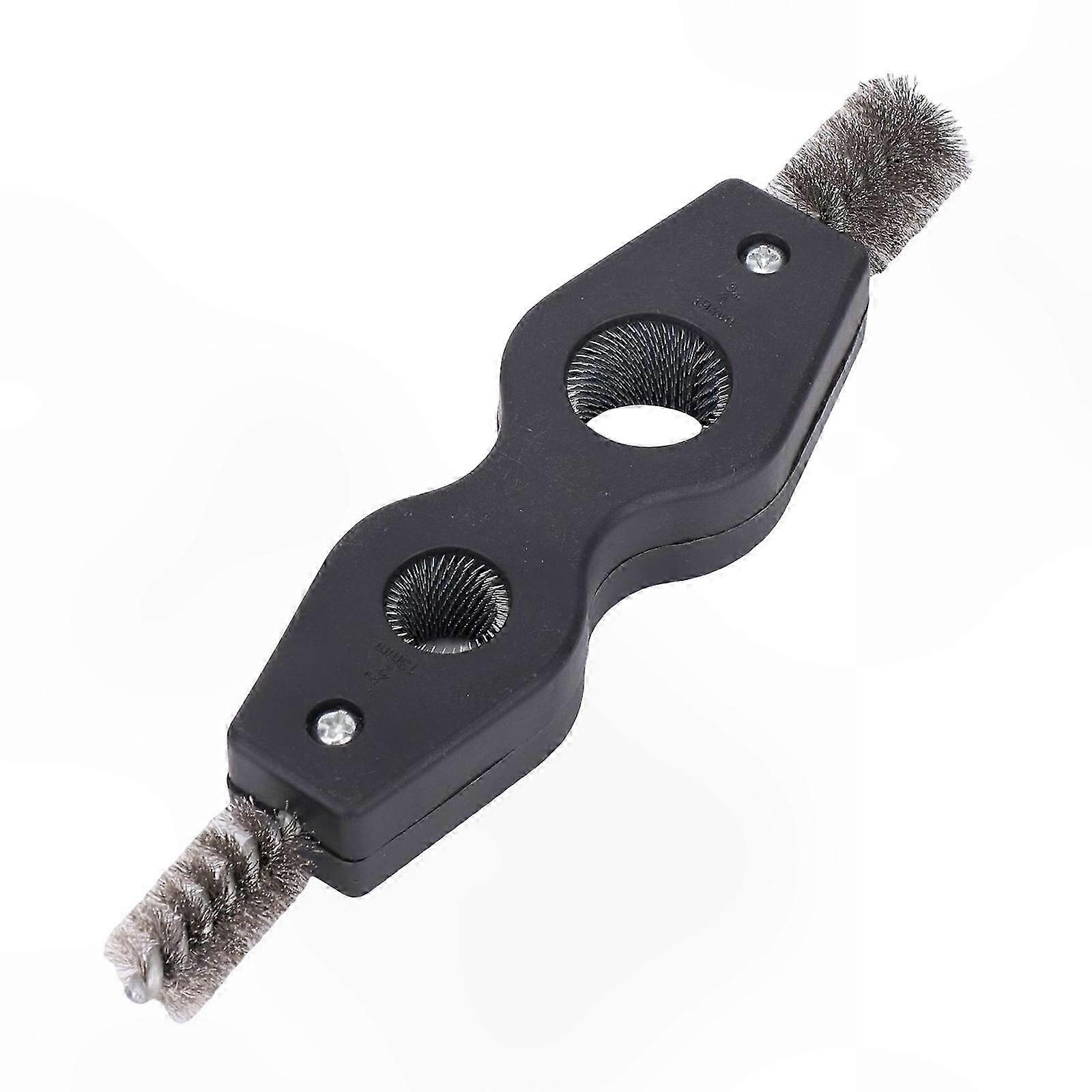 4-in-1 Copper Pipe Cleaner 1/2in & 3/4in Wire Brush Double Head Brush Inner Outer Thread Cleaner Plumber Deburring Brush Red