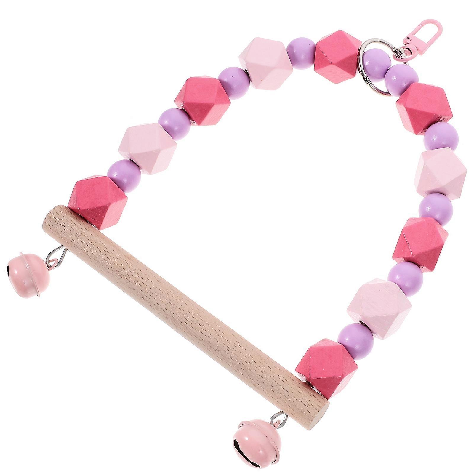 Wooden Bird Swing Toy for Parakeets with Durable Synthetic Material 7.5 inches