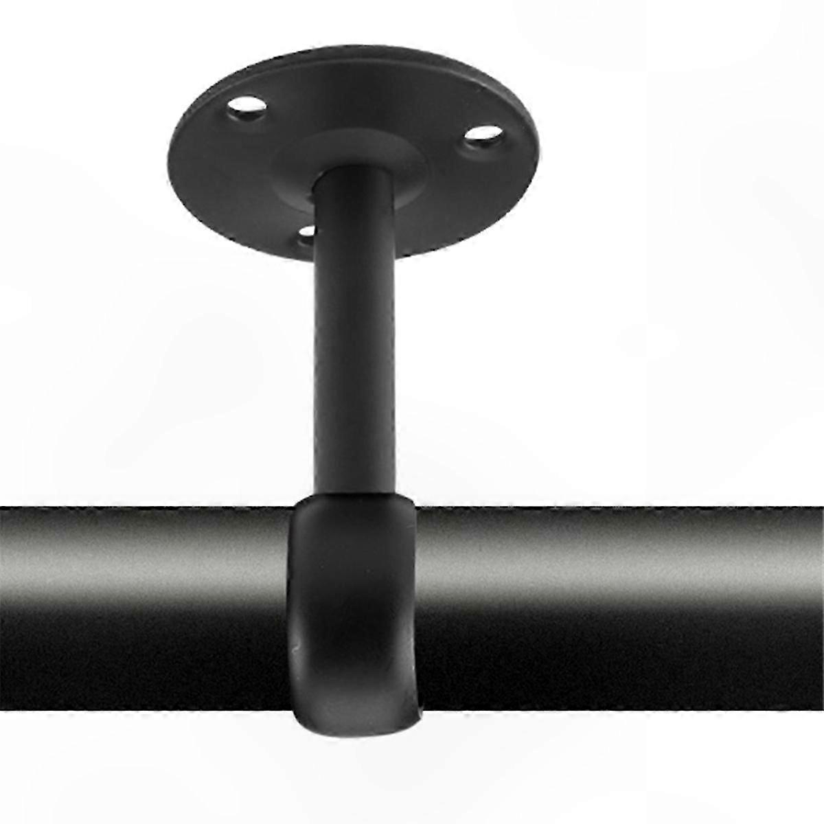 Black Ceiling-Mount Curtain Rod Brackets (8 Pack) for 1 1/4 Inch Rods