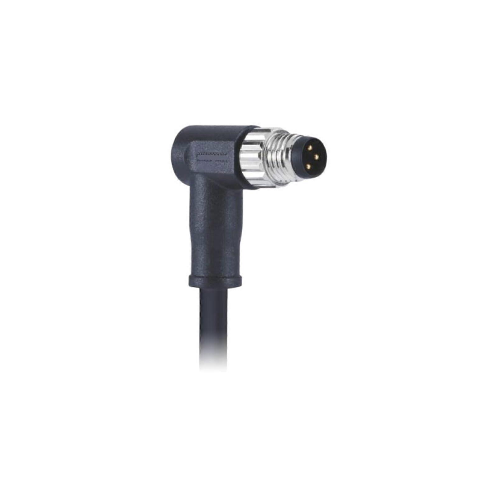 M8 Waterproof Connector, 3-Pin A-Code, Right-Angle Cable Plug, With Cable