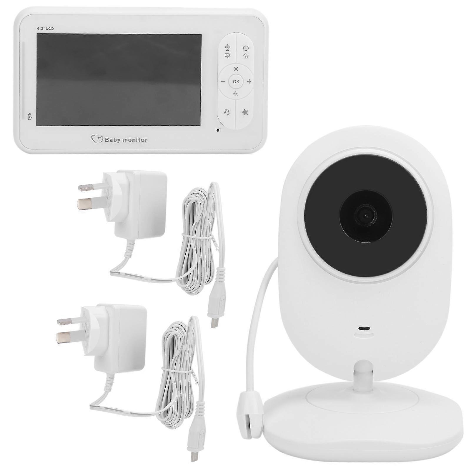 Wireless Digital Baby Monitor Temperature Display Music Function Video Baby Monitor 100‑240VAU Plug