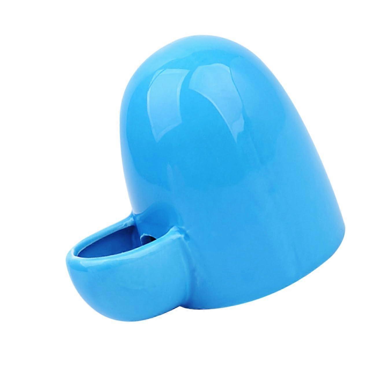 Ceramic Water Dispenser for Pets Automatic Food and Water Bowl for Small Cats Rabbits and Hamsters Blue Self-Service Design