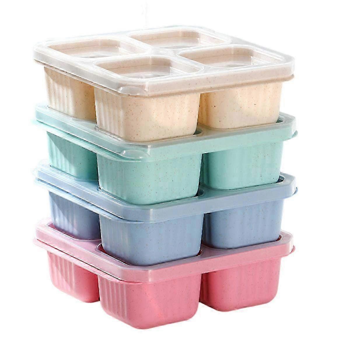 4-Compartment BPA-Free Reusable Lunch Box for Adults - Meal Prep Container with Durable Design for Easy Carrying & Healthy Eating