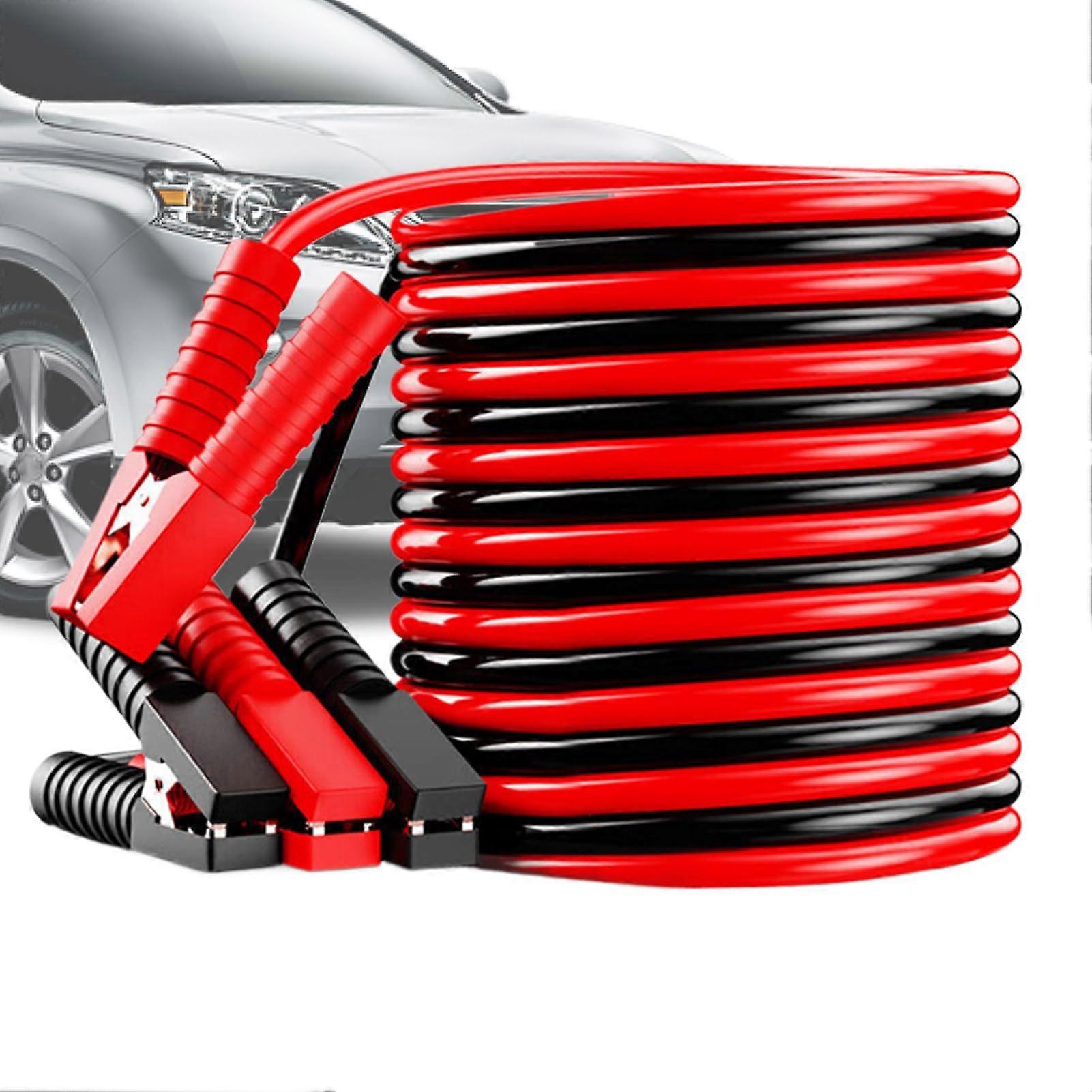Long Jumper Cables, Powerful Booster Cables with Alligator Clips, Safety Accessories for Weak 12V and 24V Car Batteries, Suitable for 1.53.0L Engines