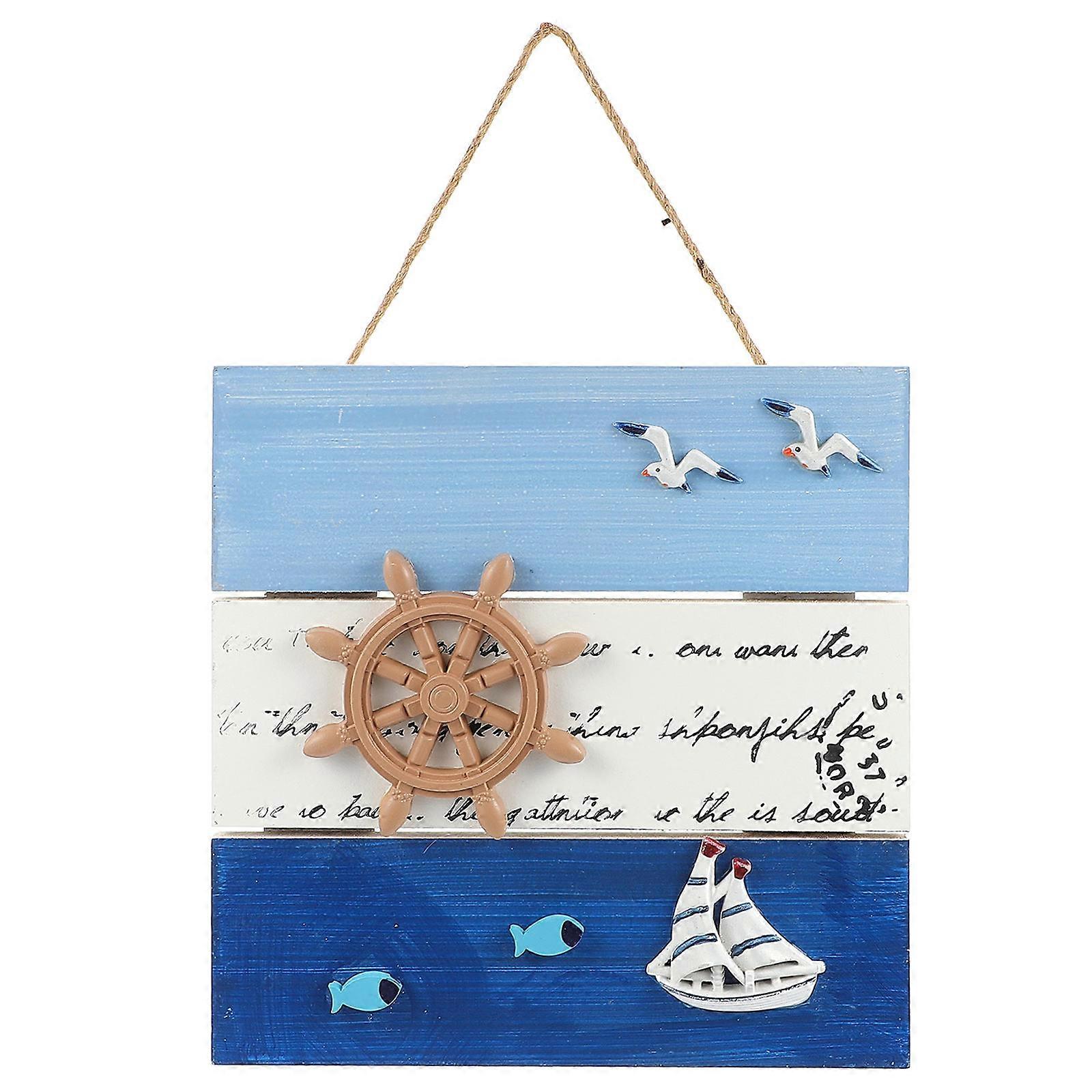 Ocean Style Pendant Wood Wall Decoration for Nautical Decor Multi Color Synthetic Material 1pc