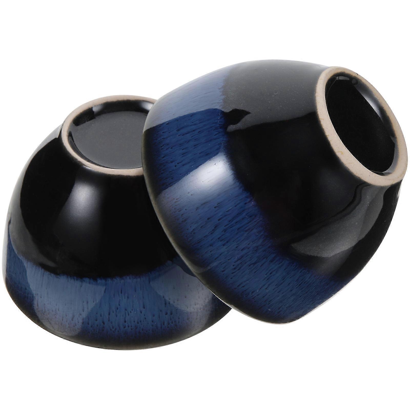 Japanese Style Sake Cup Blue Storage Use Smooth and 2 Pieces