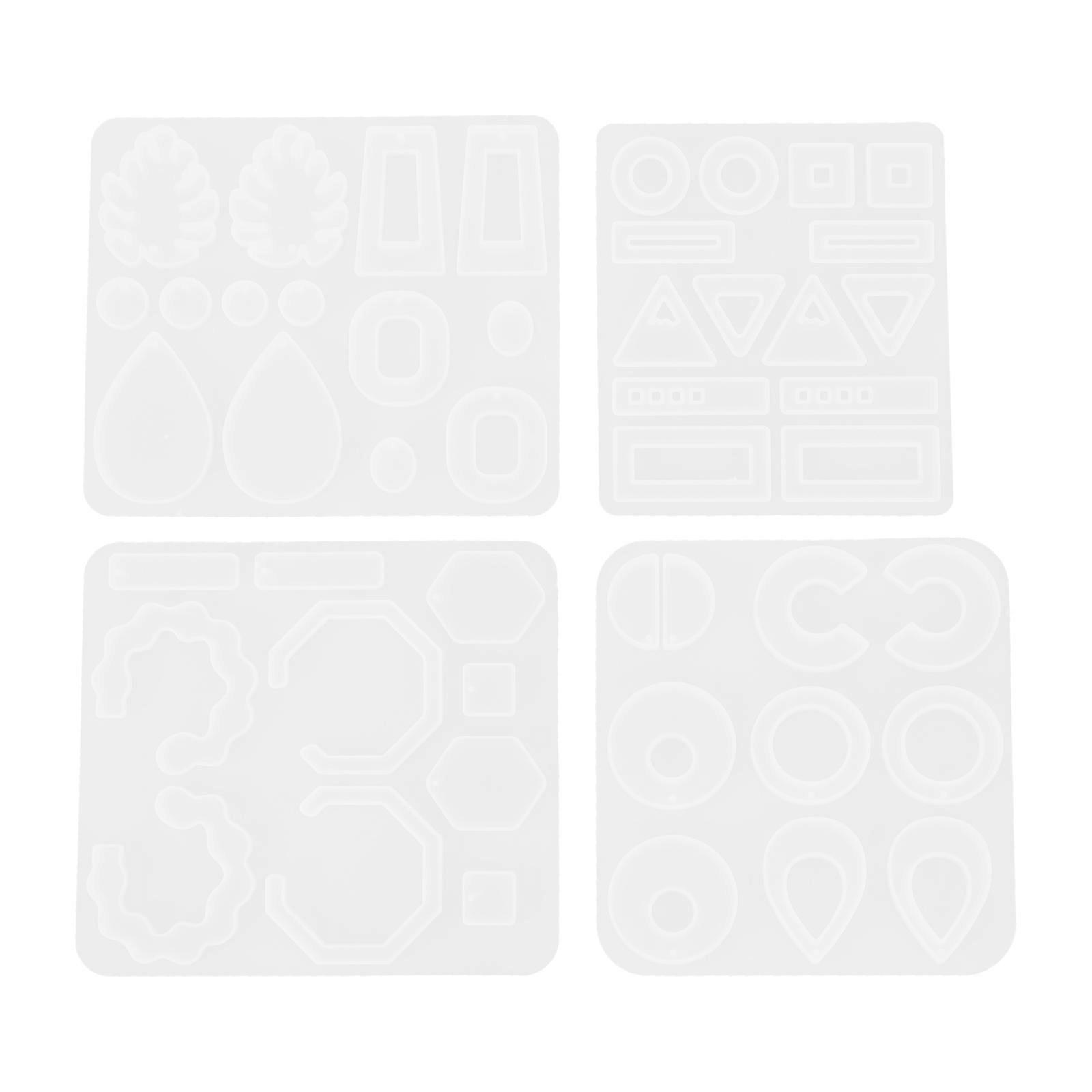 4pcs Silicone Eardrop Molds for DIY Jewelry Crafting – Durable Epoxy Molds with Creative Pendant Design, Easy to Clean and Store for Unique Handmade