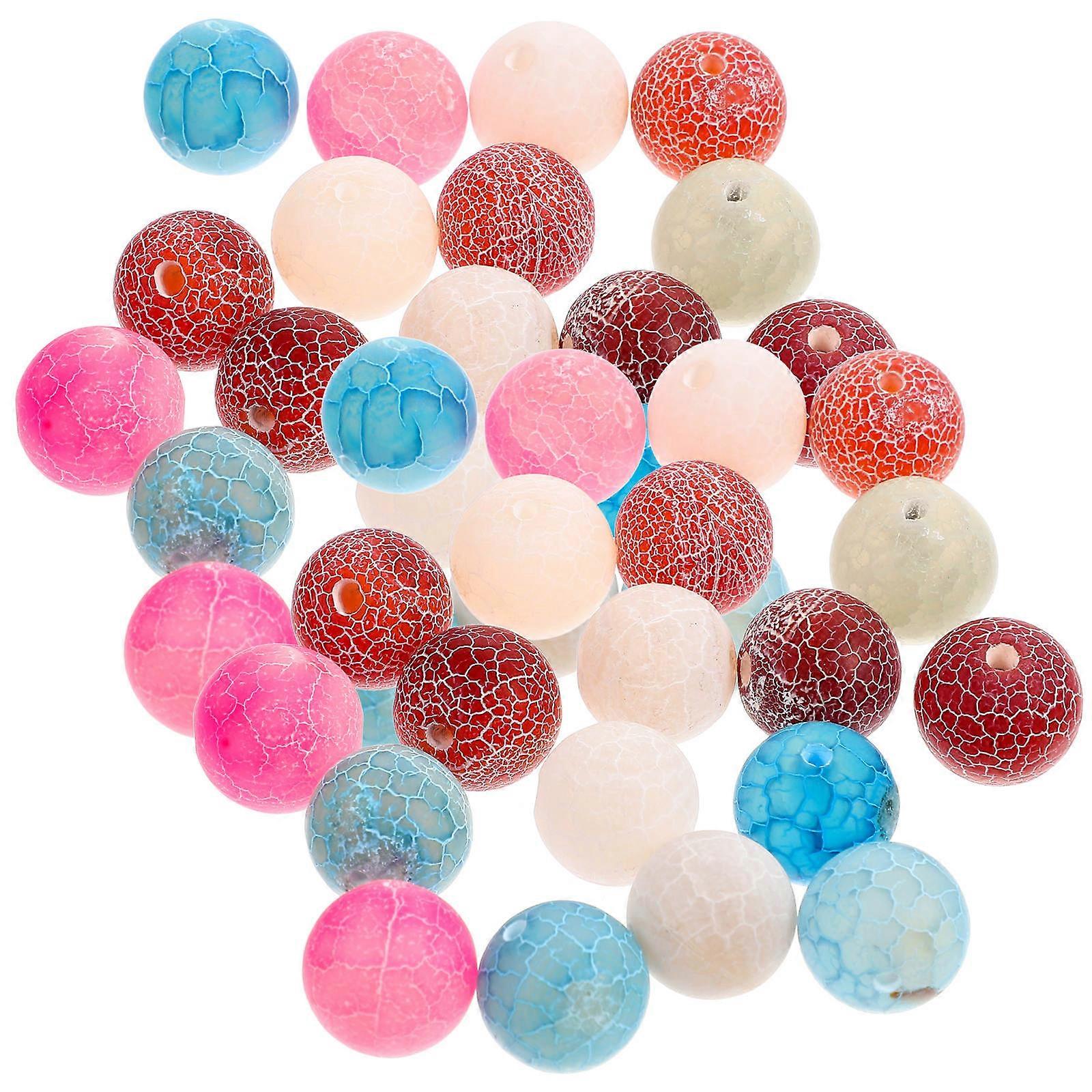 DIY Jewelry Making Round Spacer Beads 62Pcs Assorted Color Loose Agate Beads 0.6X0.6cm Crafts