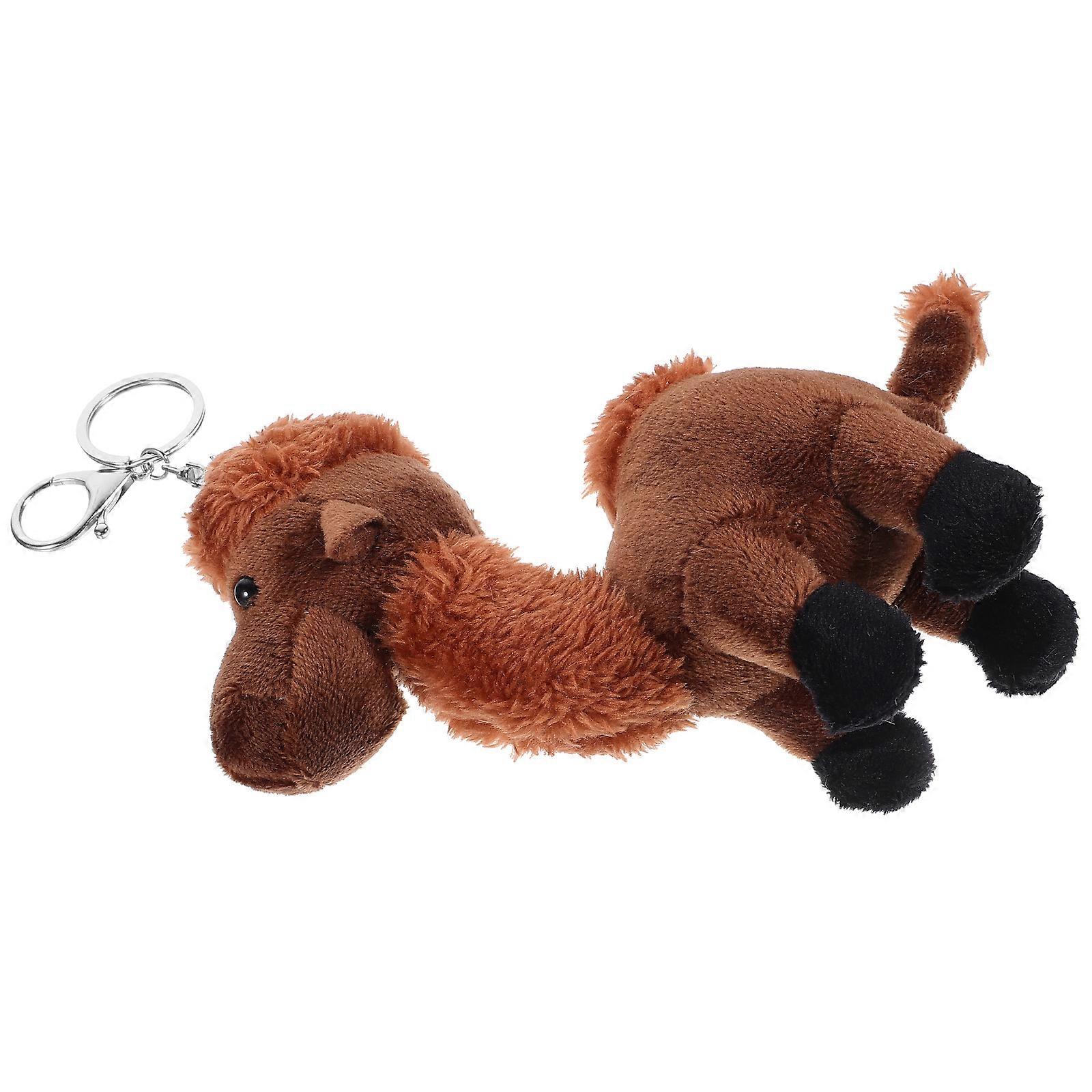 ラクダの形ぬいぐるみのぬいぐるみの動物の吊り下げオーナメントのキーホルダーの家の装飾のための快適なコーヒーの色1個