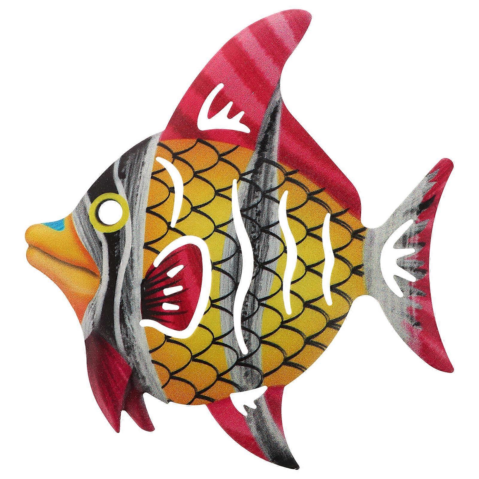 Iron Fish Hanging Ornament Ideal For Room Decor And Garden Decoration Size 18X19.3Cm 1Pcs