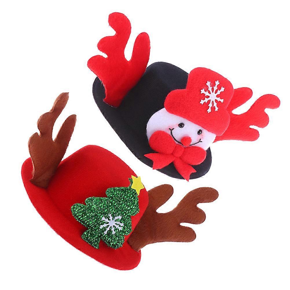 Assorted Color Christmas Pet Costume Accessory Designed As A Funny Snowman Hat For Dogs Available In 2Pcs Ideal For Festive Events