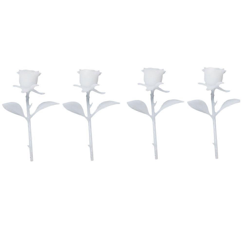 4pcs Miniature Rose Ornament DIY Craft Kit for Home Decor – Creative Floral Arrangement Model Decoration