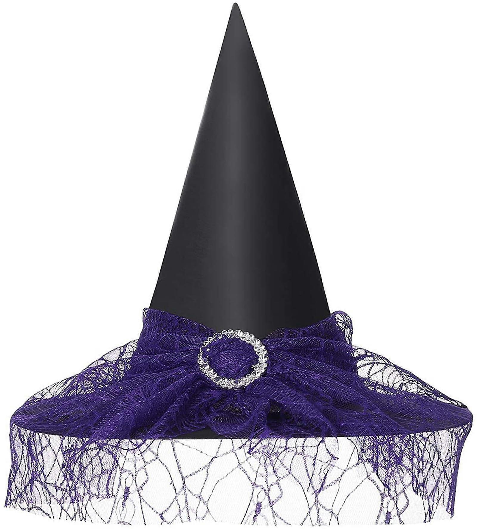 Halloween Witch Hat, Pointed Witch Hat for Women, Purple