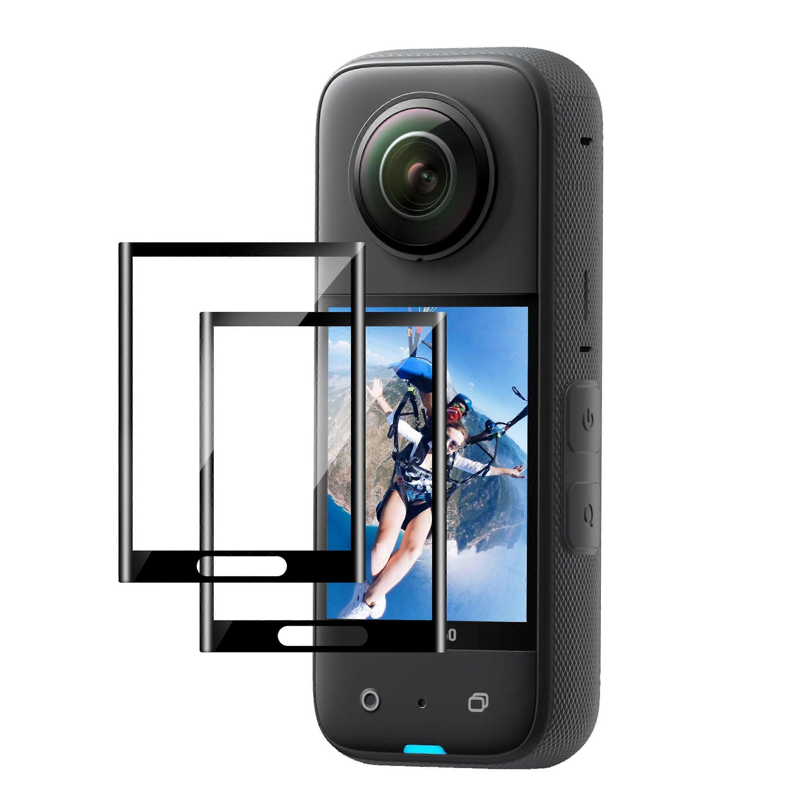 Insta 360 X3 Screen Protector Tempered Glass Film Pack of 2, 9H Hardness, Scratch-Resistant, Anti-Fingerprint, Bubble-Free
