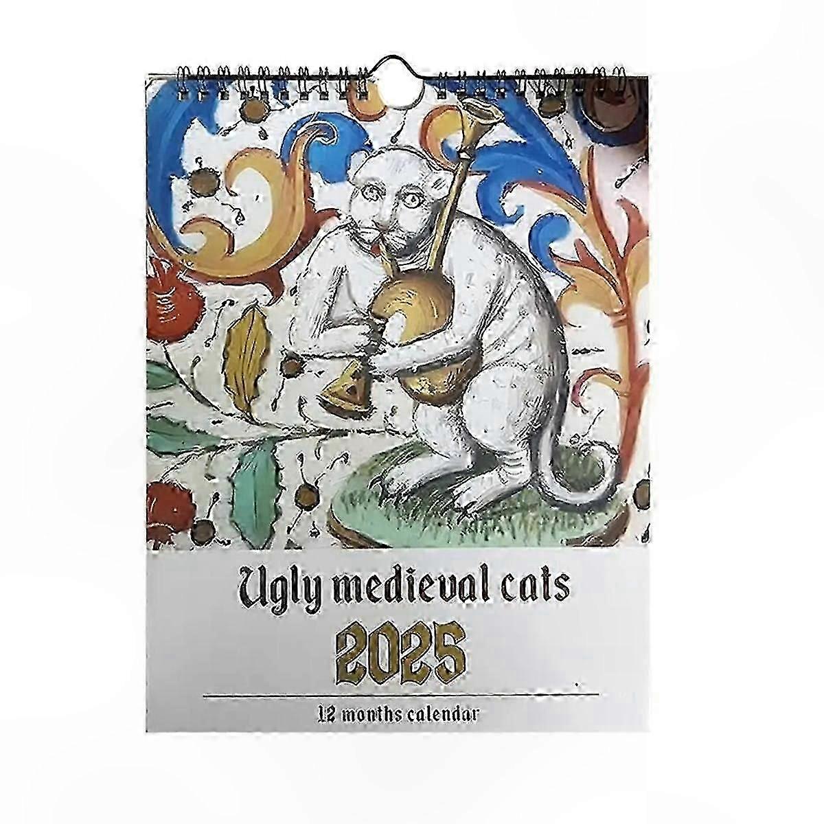 2025 Medieval Feline Wall Calendar - 12 Months of Unique Cat Artwork