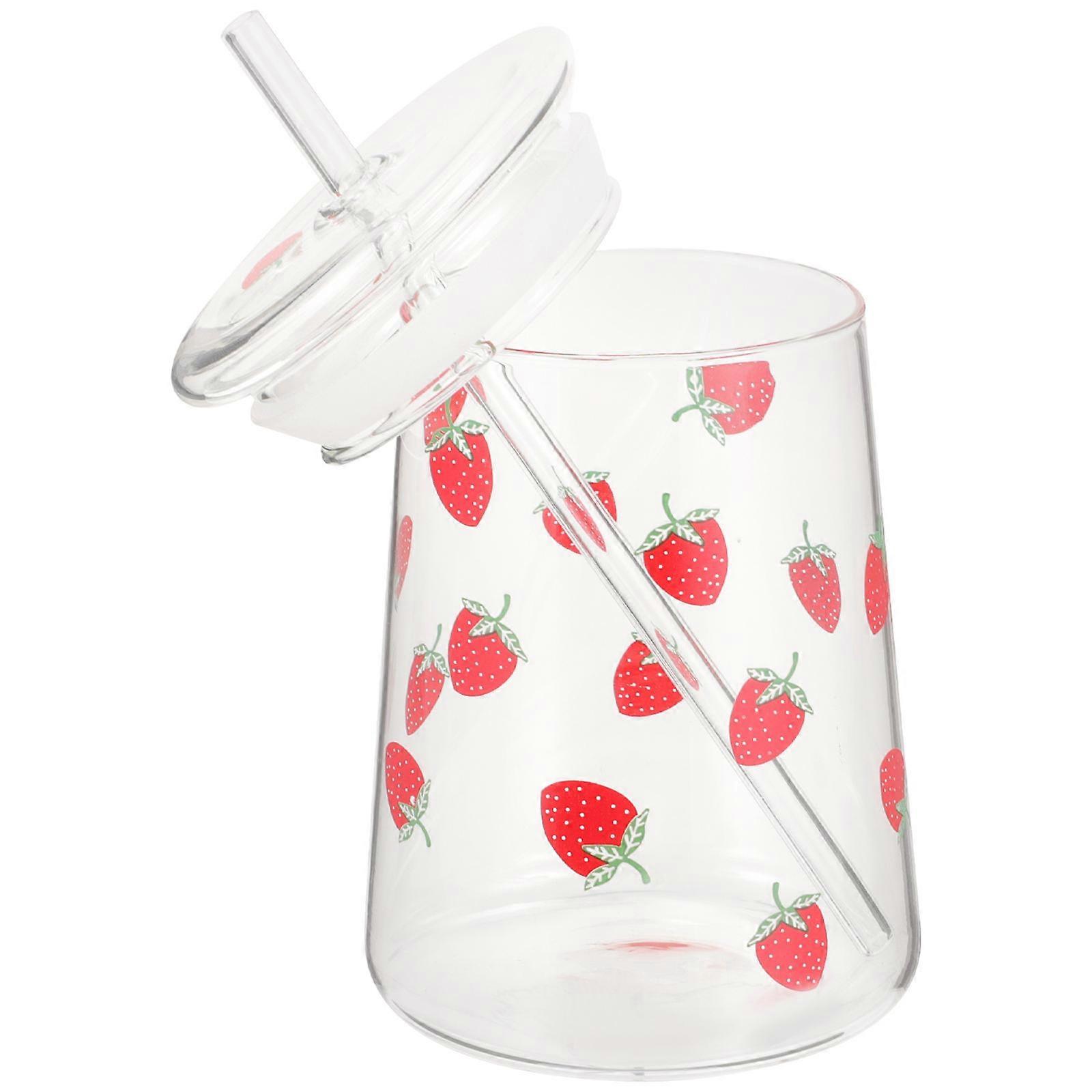 Kawaii Clear Cup With Straw For Outdoor Dining And Office Use Wear Resistant And Rust Proof 1 Set