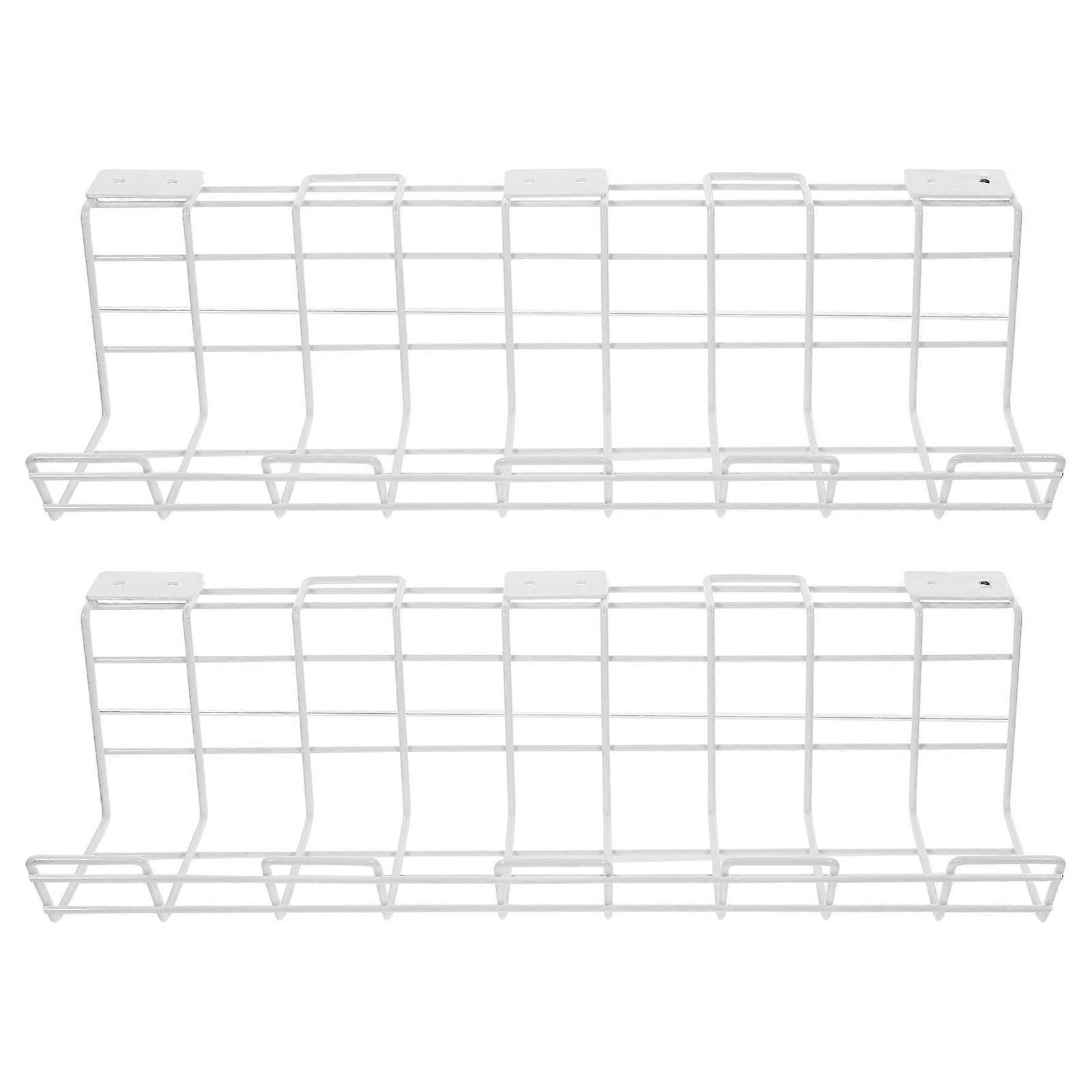 Cable Organizers 2Pcs Under Desk Wire Management Tray for Office Organization White Material
