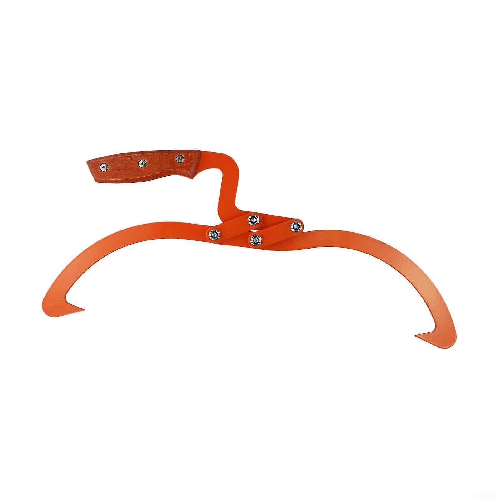 Robust wooden tongs with a sturdy design for lifting and pulling firewood up to 150 kg, featuring a comfortable and secure grip (33 cm) 33.02 cm.
