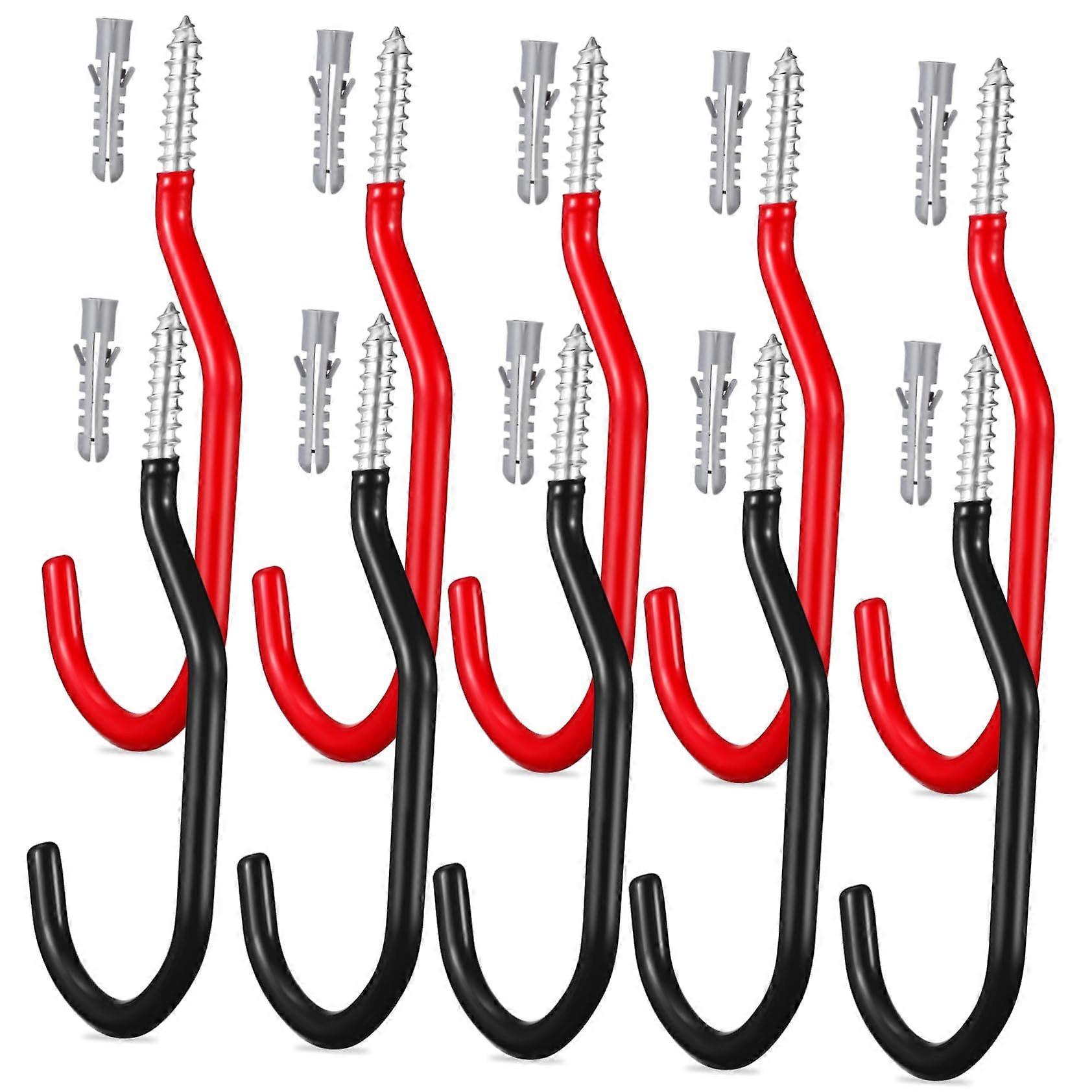 10piece bicycle hooks with screw mounting, coated for scratch storage