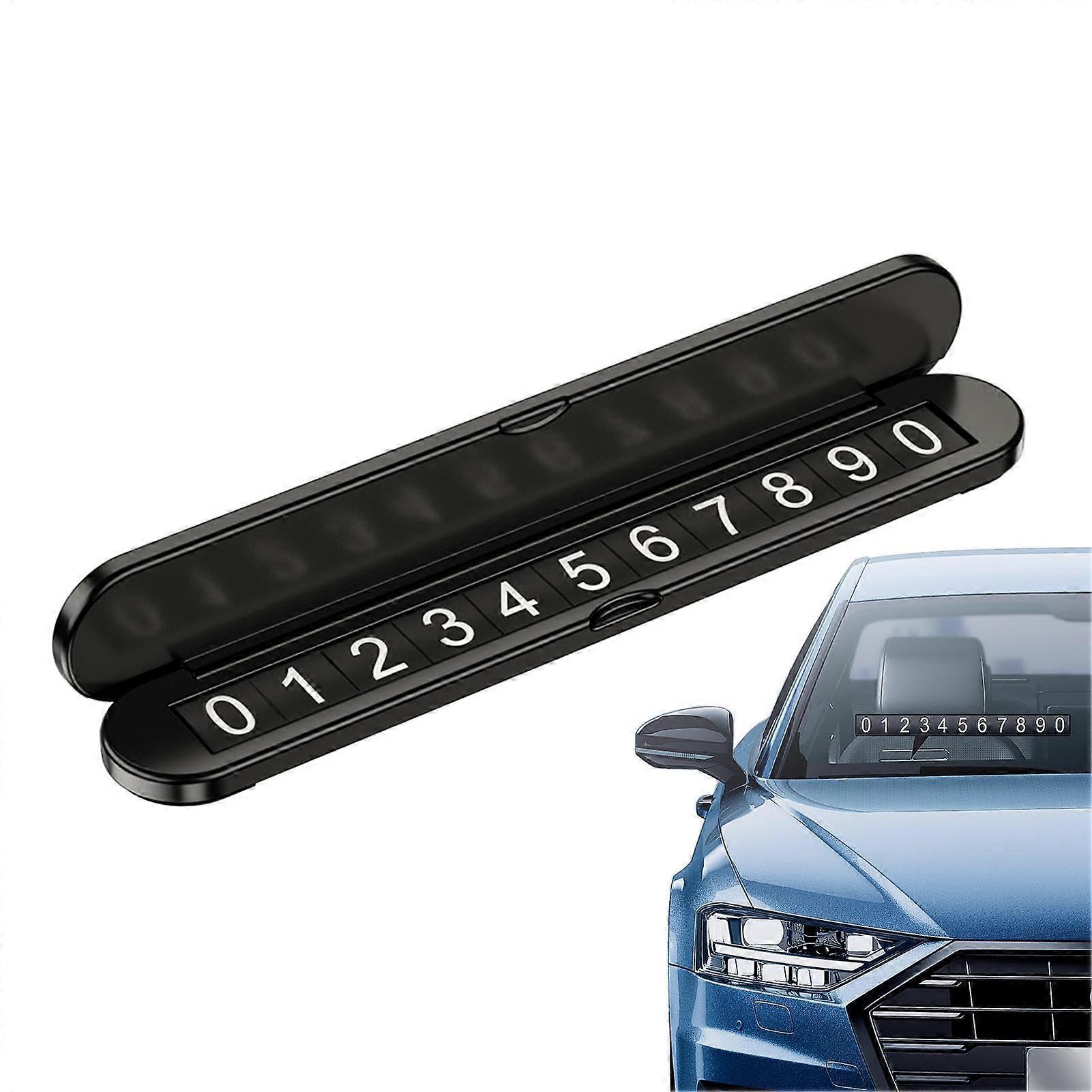 Parking Number Plate, Temporary Parking Phone Number Card, Car License Plate, Car Dashboard Phone Number Plate black