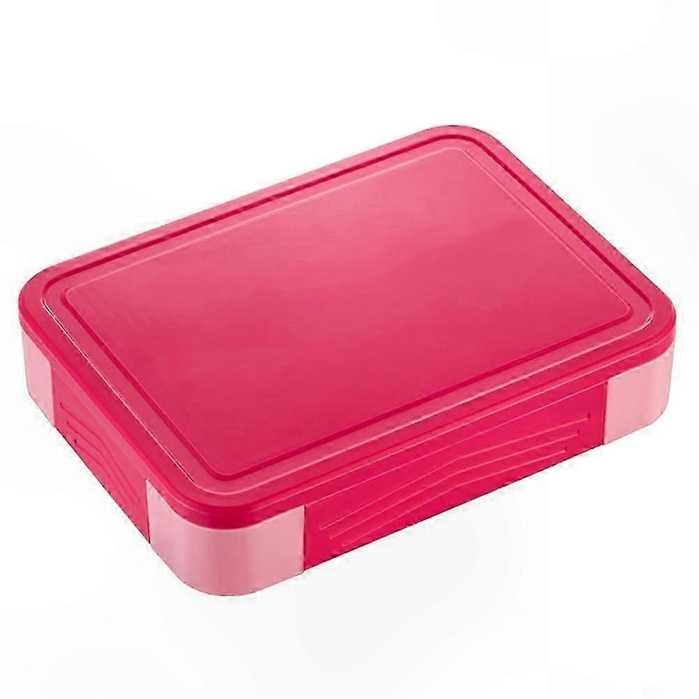 Bento Box with 6 Compartments, Leakproof Design for School and Office Use (Red)