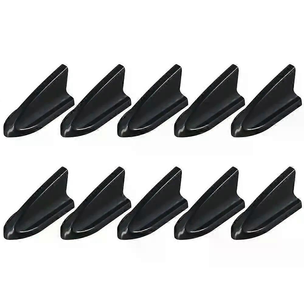 10Pcs αεροτομή οροφής αυτοκινήτου Μαύρο/μαύρο κιτ αεροτομής σώματος αυτοκινήτου σχήματος πτερυγίων καρχαρία με αυτοκόλλητες ταινίες για τα περισσότερα αυτοκίνητα