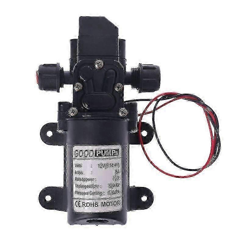 Dc 12v 130psi 6l/min מים בלחץ גבוה דיאפרגמה משאבת פריימינג עצמית 70w806
