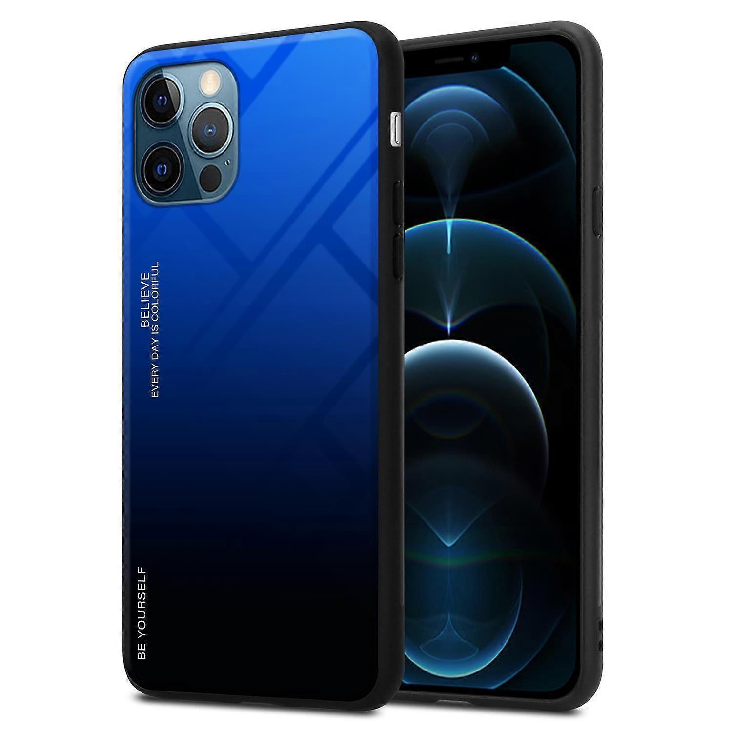 iPhone 12 PRO MAX TPU Case - Back Cover with Protective Glass - Two-tone