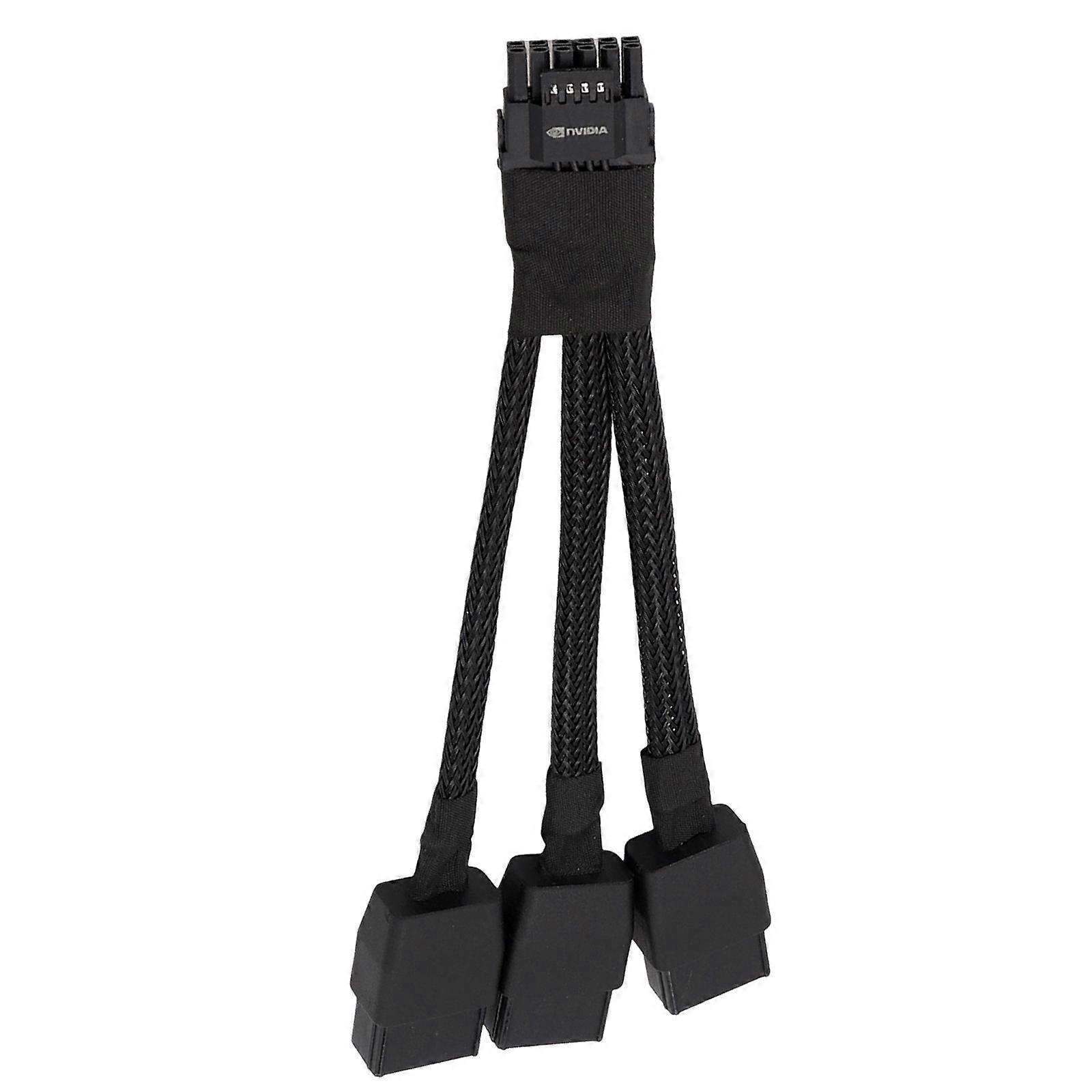 3x 8Pin To 16Pin PCIe Adapter Cable With Overcurrent Protections 600W Output For Computer Workstations Multicolor