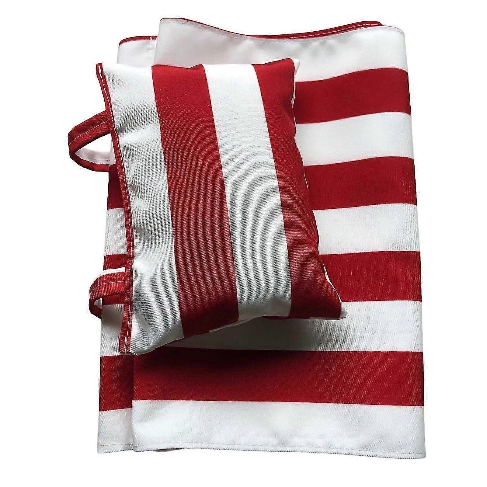 نسيج كرسي حبال شاطئ قابل للطي ، سهل الحمل ومريح ، بديل لكراسي الفناء المصنوعة من القماش الشراعي ، مقاوم للماء ، شريط أحمر