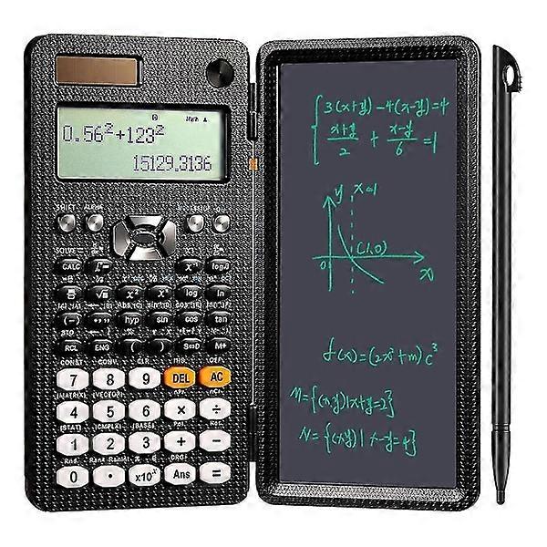 Scientific Calculator with LCD Writing Tablet, Math Calculator Suitable for School, Solar Powered Calculator (991ES, 417 Functions) Black